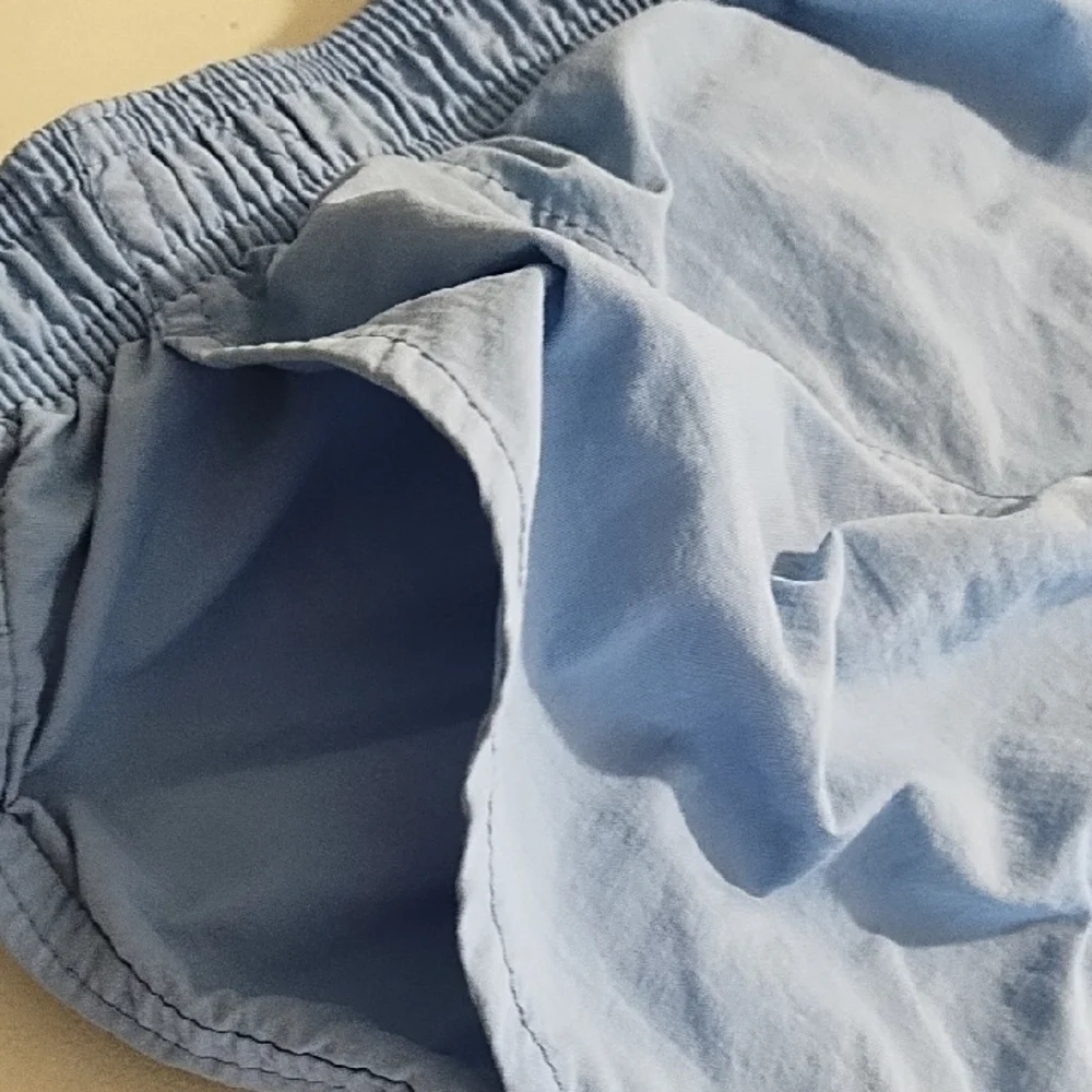 Columbia Sky Blue Drawstring Elastic Waist Gym Shorts Quick Dry Pockets